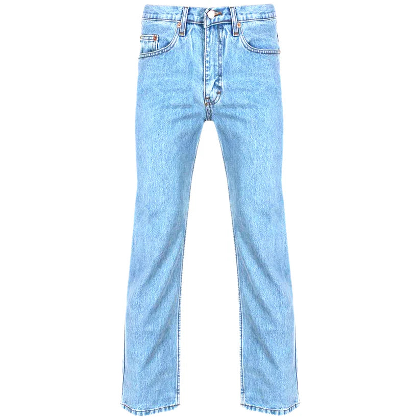 MENS COTTON DENIM JEANS STRAIGHT LEG CLASSIC FIT HEAVY DUTY WORK JEANS CASUAL DESIGNER STYLE ZIP FLY BELT LOOP POCKET TROUSERS