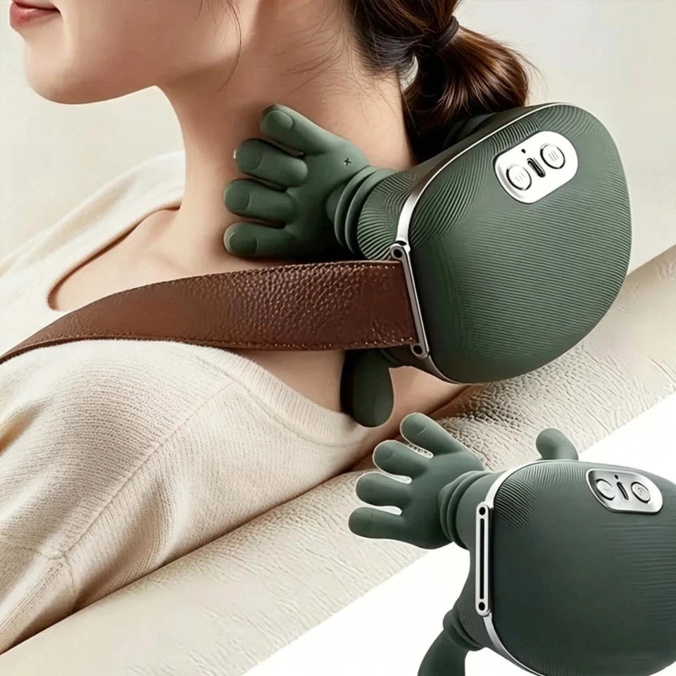 Neck and shoulder massager with heat, front view